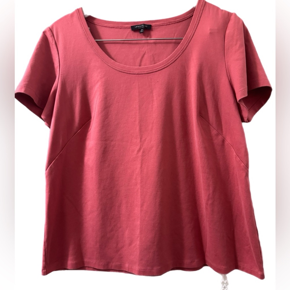 Lafayette 148 New York Short Sleeve Pink Tee
